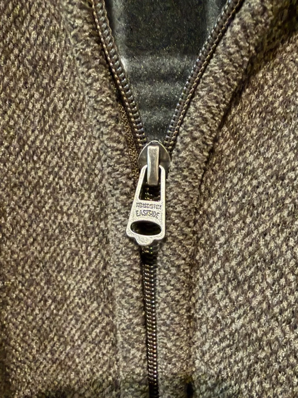 Kensington Eastside Brown Knit Full Zip Sweater Men’s Mock Neck Pockets size XL